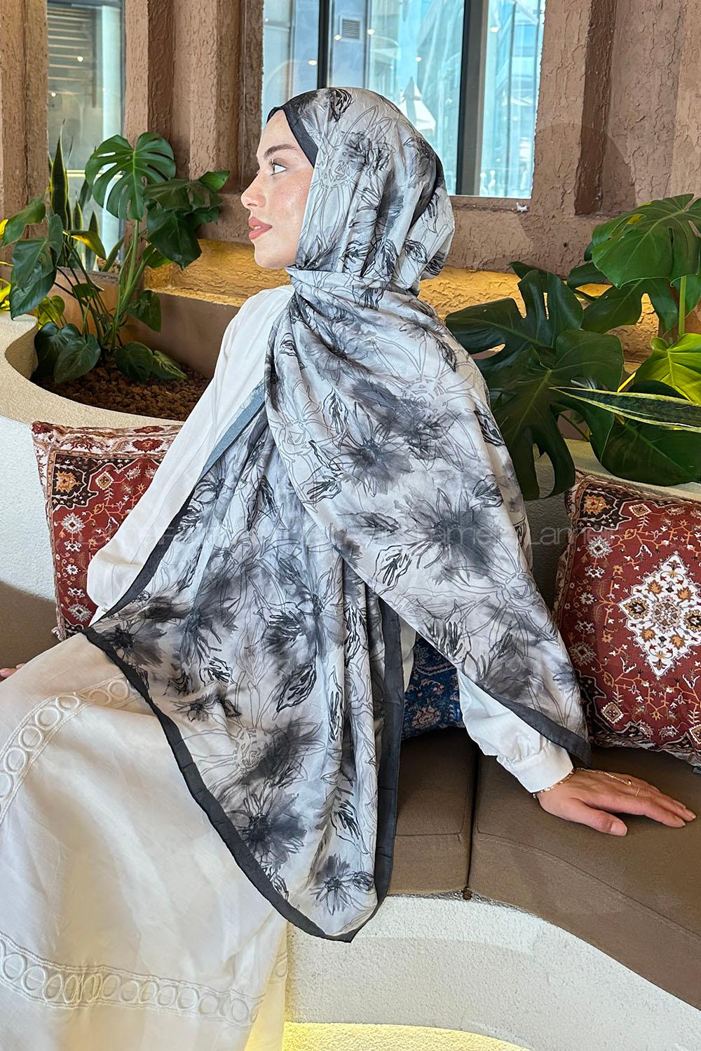 Stone Cotton Fabric Flowering Printed Shawl