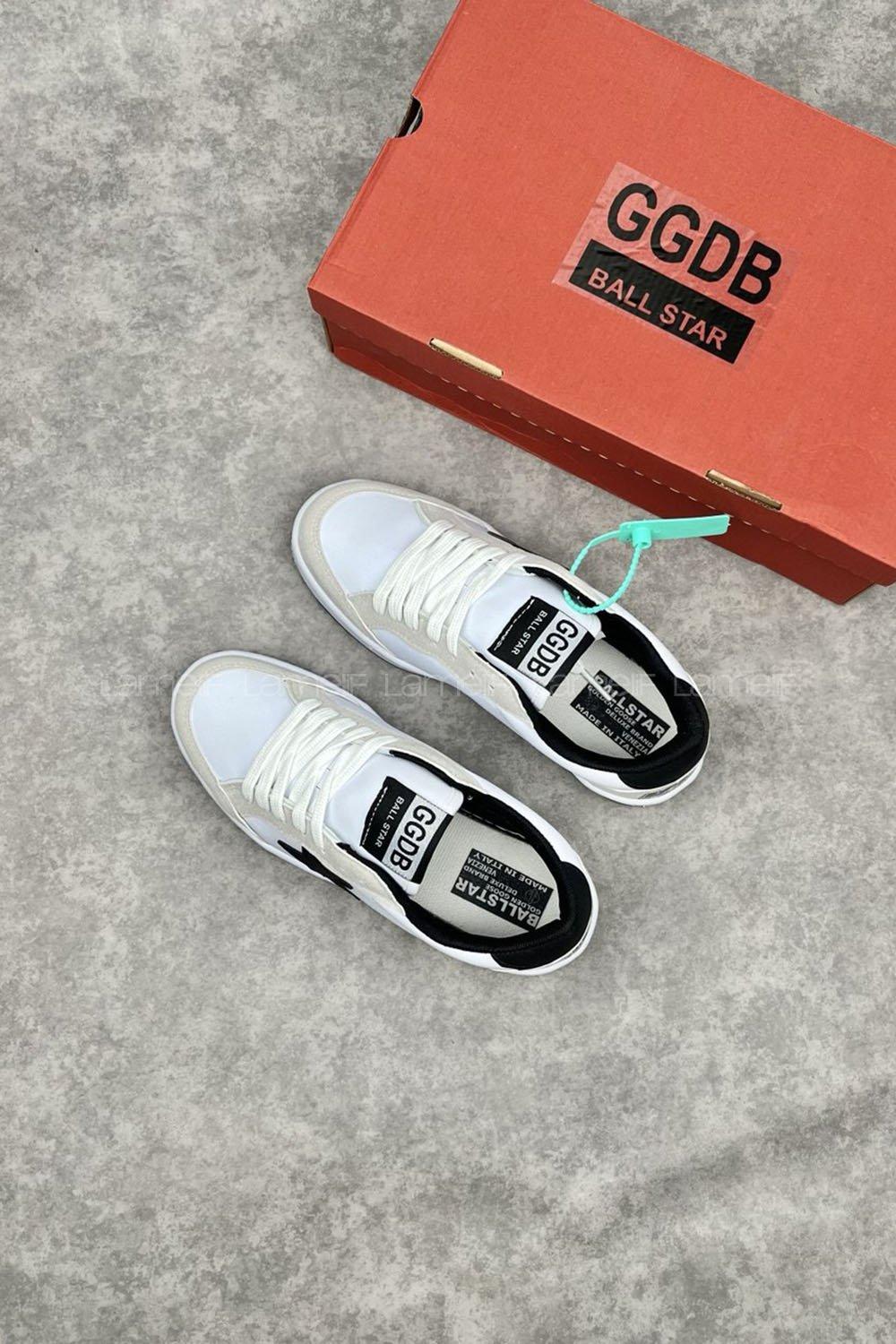 MOCE Ballstar GGDB/GoldenGoose Spor Yıldız Detaylı Spor Ayakkabı Beyaz-Siyah