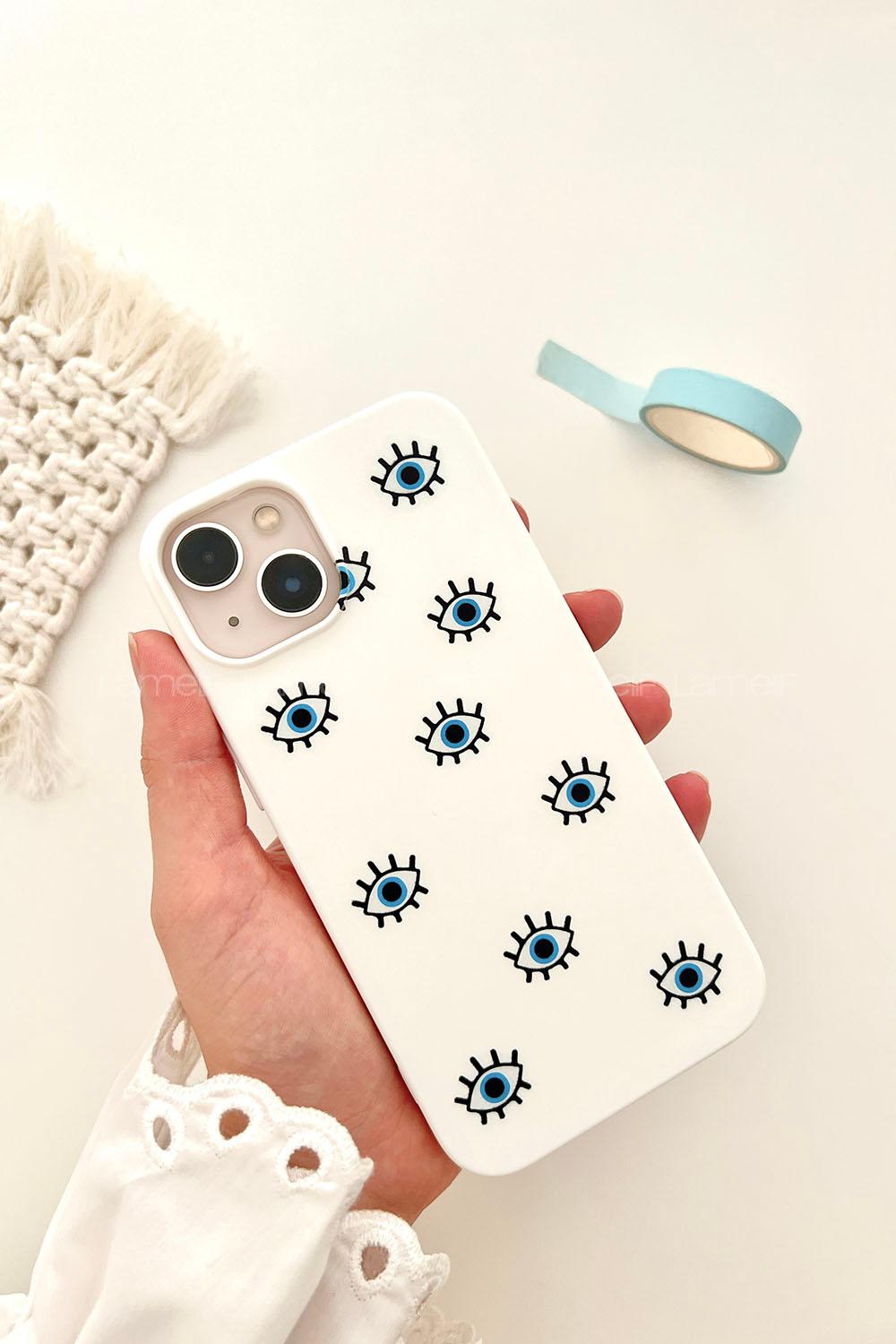 Lamelif  ıPhone 13-14 Göz Baskılı Telefon Kılıfı