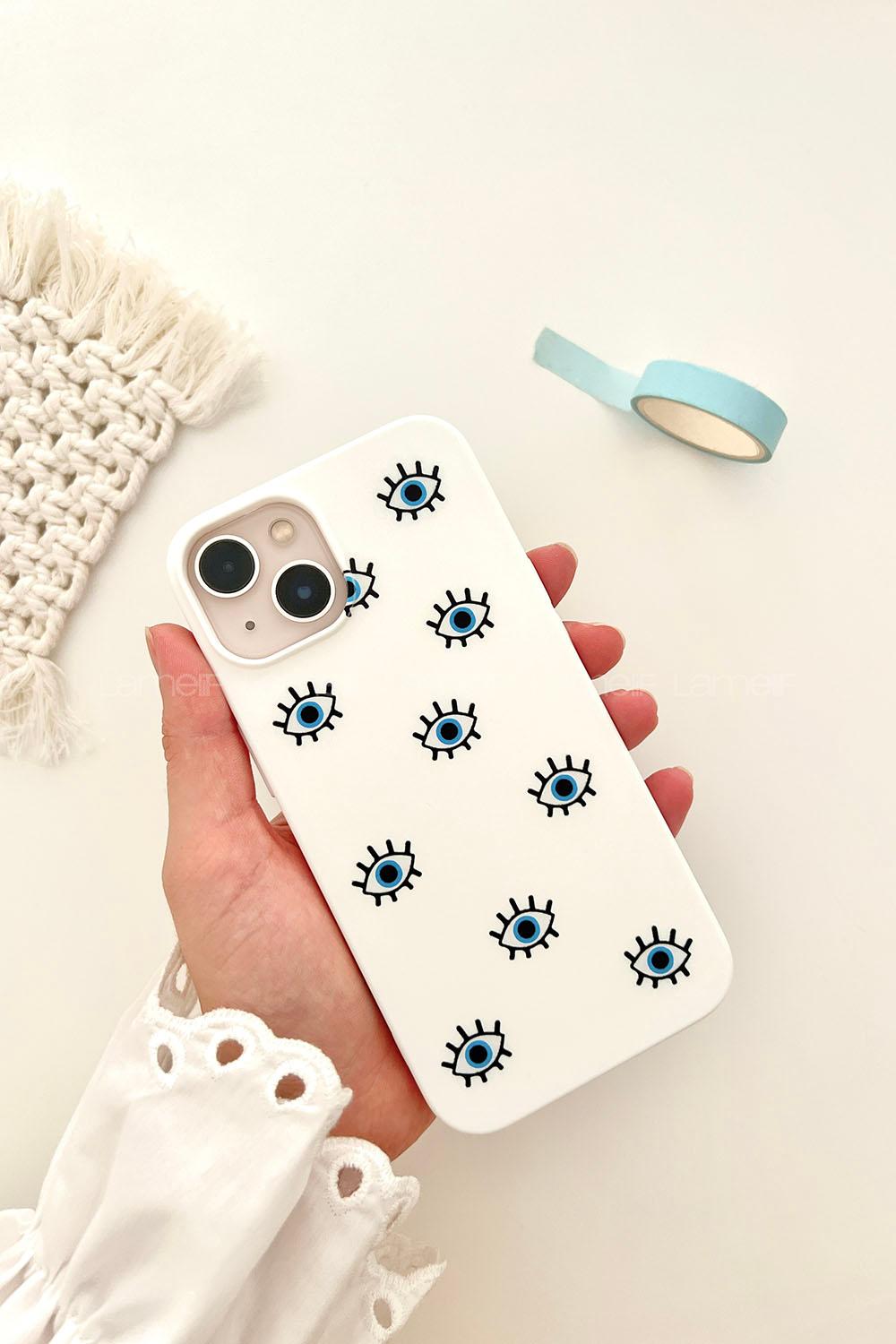Lamelif  ıPhone 13-14 Göz Baskılı Telefon Kılıfı