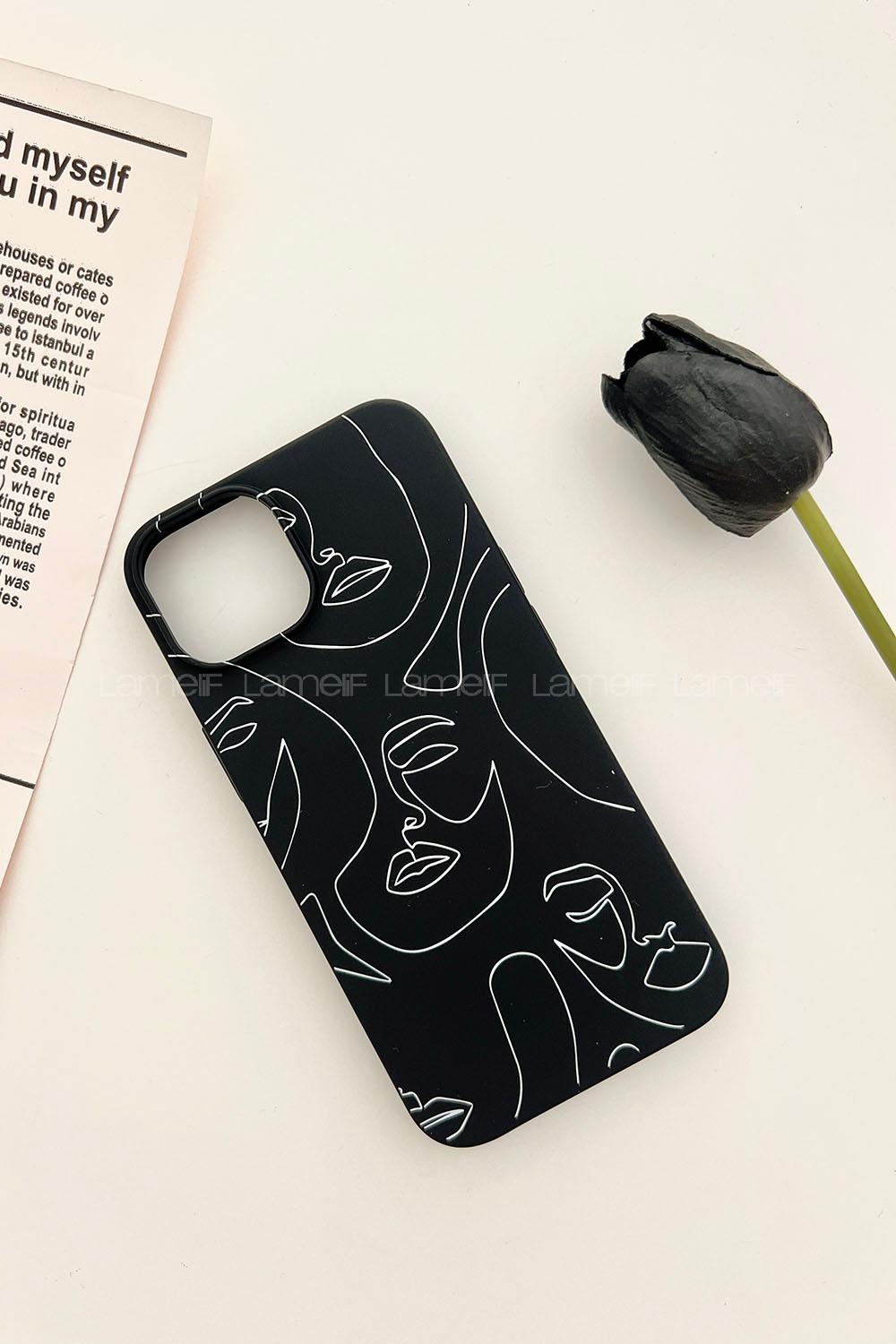 Lamelif  ıPhone 13-14 Kadın Yüzü Baskılı Telefon Kılıfı