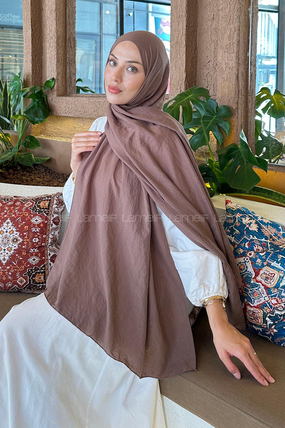 Lamelif Comfort Pamuk Şal Soft Kahve