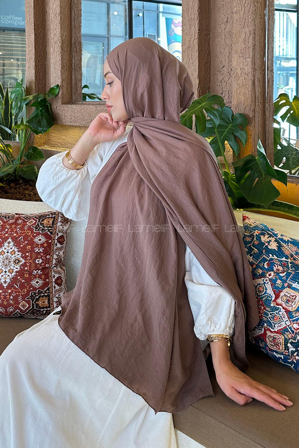 Lamelif Comfort Pamuk Şal Soft Kahve