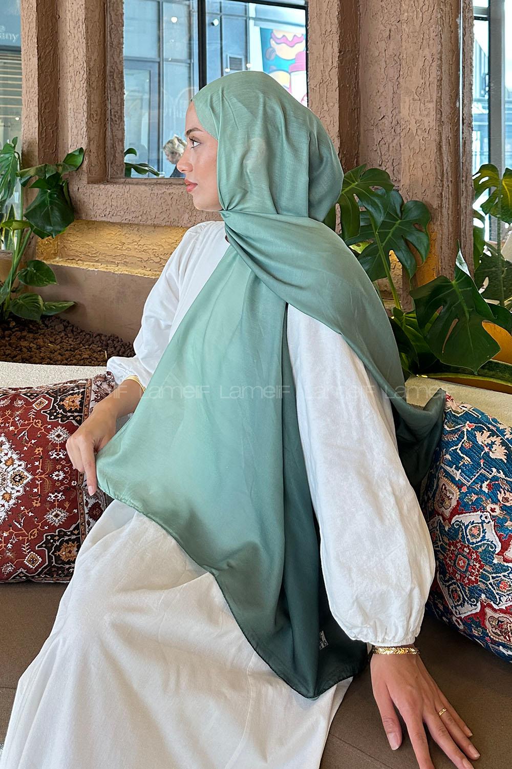 Lamelif Degrade Desen Soft Şal Yeşil