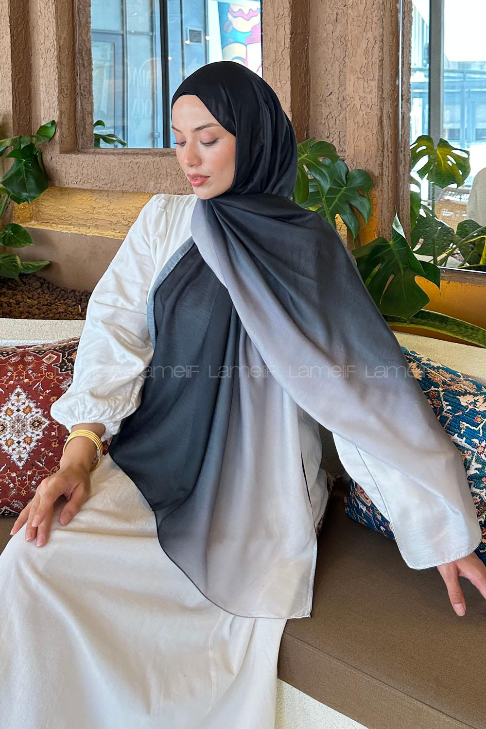 Black White Cotton Striped Shawl