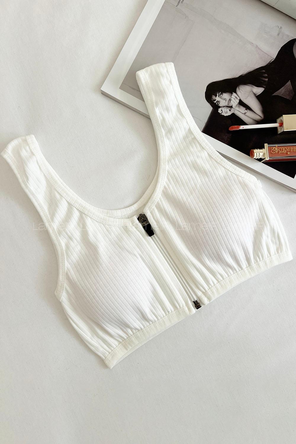 Lamelif Askılı Pedli Fermuarlı Sporcu Sütyen