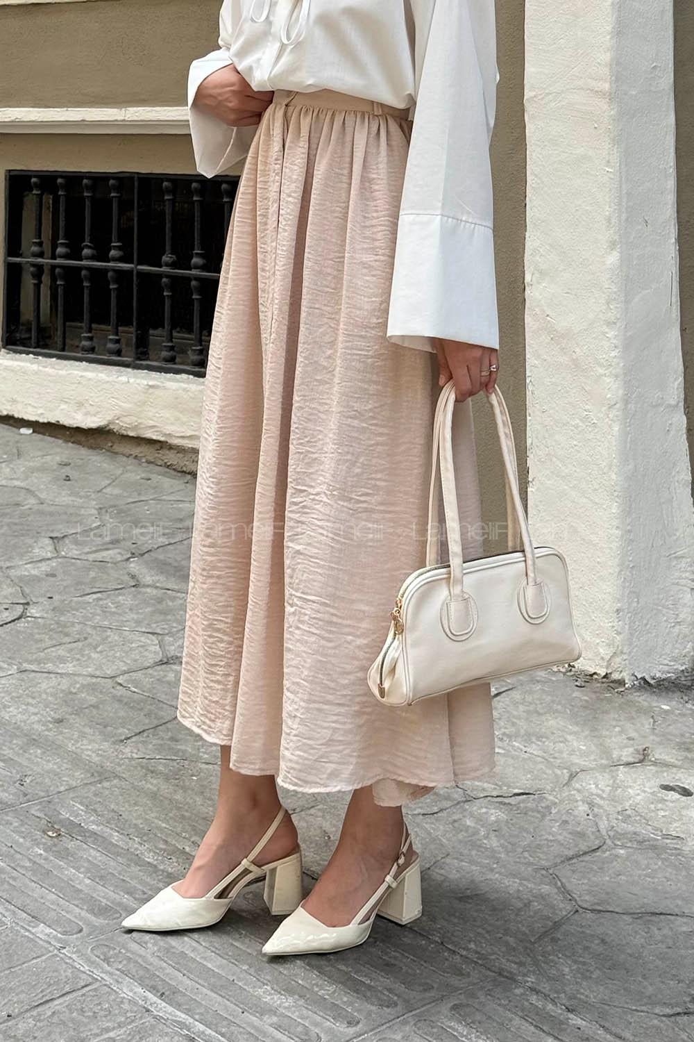 Lamelif Pera Keten Etek Krem