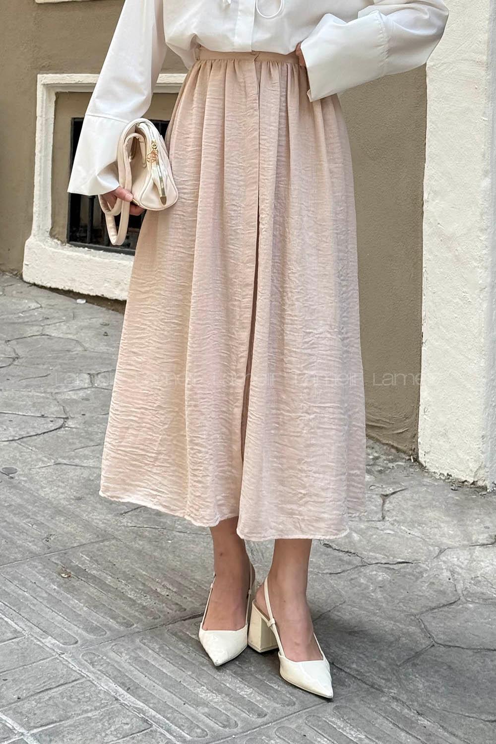 Lamelif Pera Keten Etek Krem