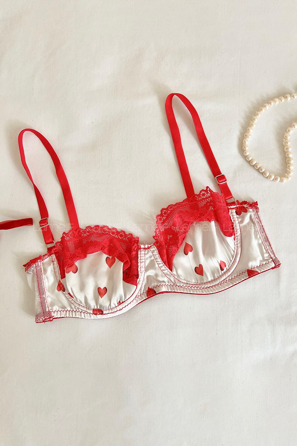 Lamelif Rhera Dantelli Saten Jartiyer Takım