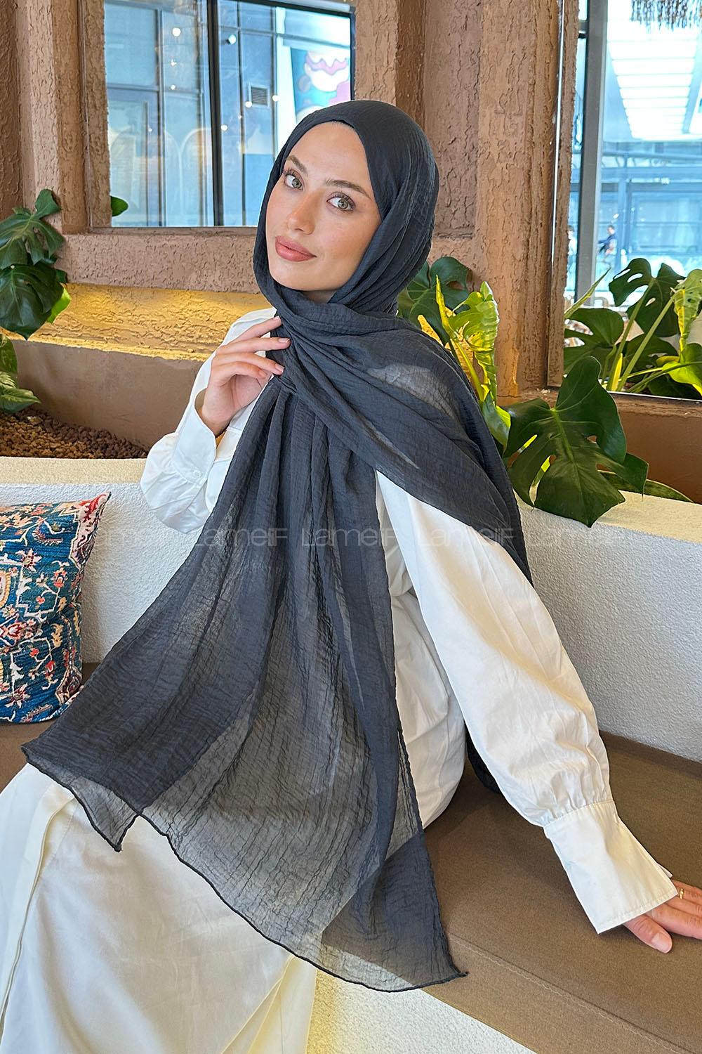 Lamelif Müslin Şal Antrasit