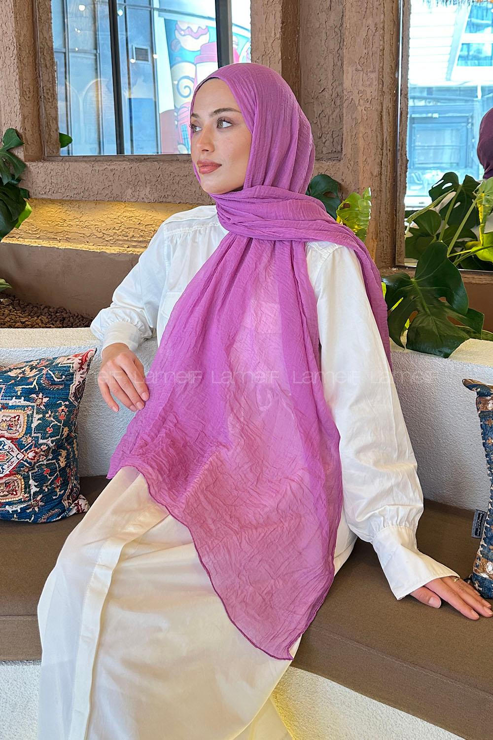 Lamelif Müslin Şal Eflatun