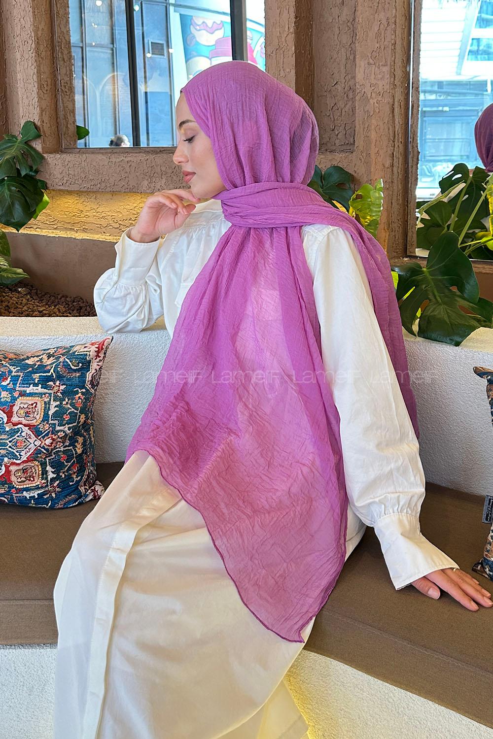 Lamelif Müslin Şal Eflatun