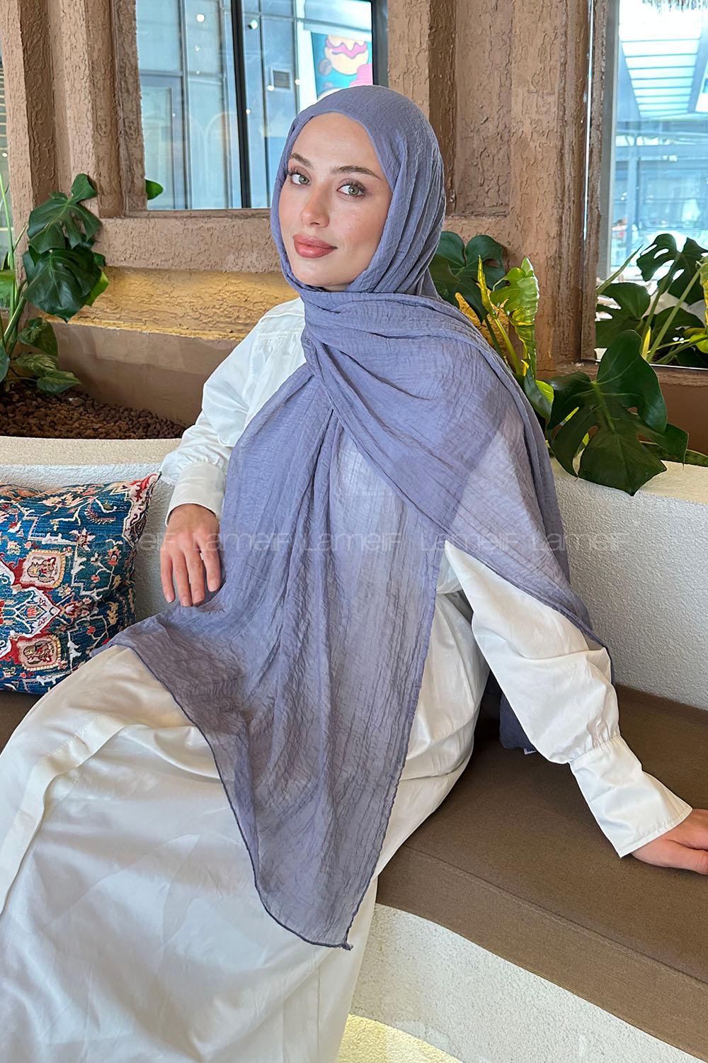 Smoked Cotton Fabric Straight Shawl