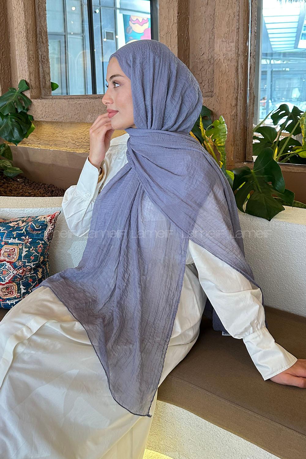 Smoked Cotton Fabric Straight Shawl