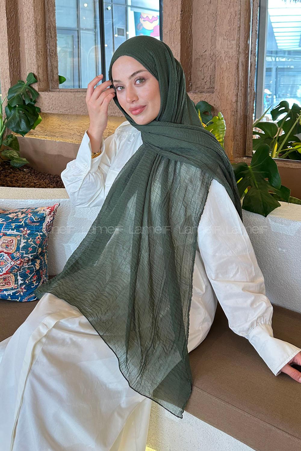 Lamelif Müslin Şal Haki