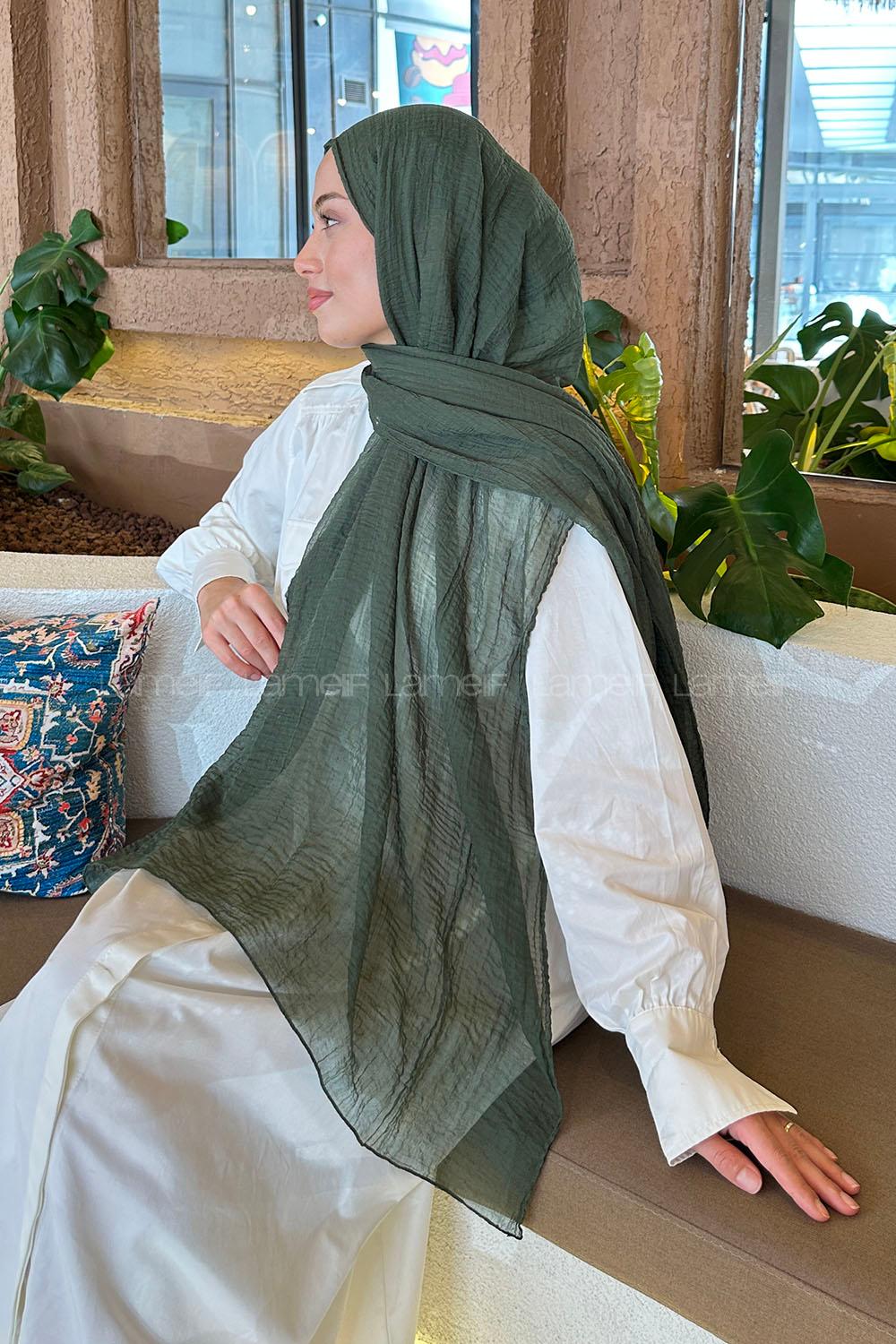 Lamelif Müslin Şal Haki