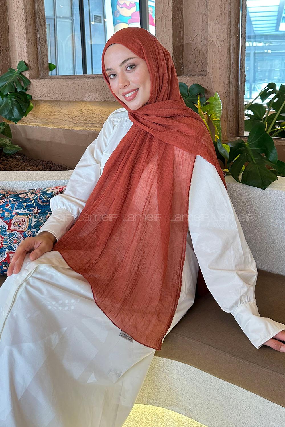 Lamelif Müslin Şal Kiremit