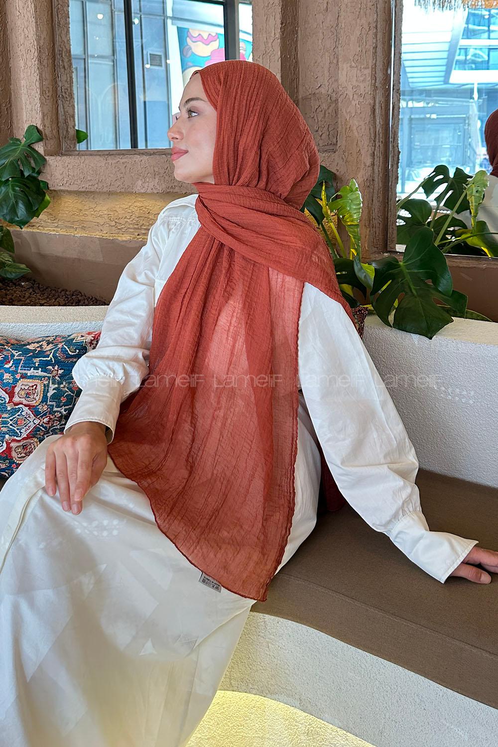 Lamelif Müslin Şal Kiremit