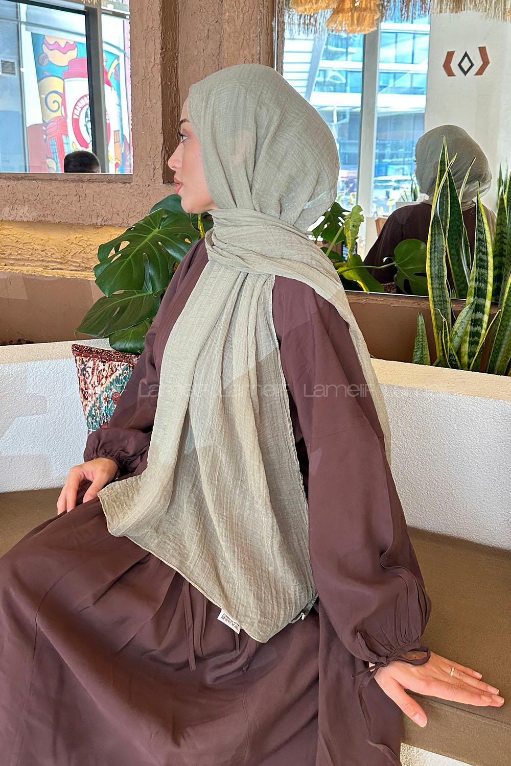 Lamelif Müslin Şal Koyu Taş