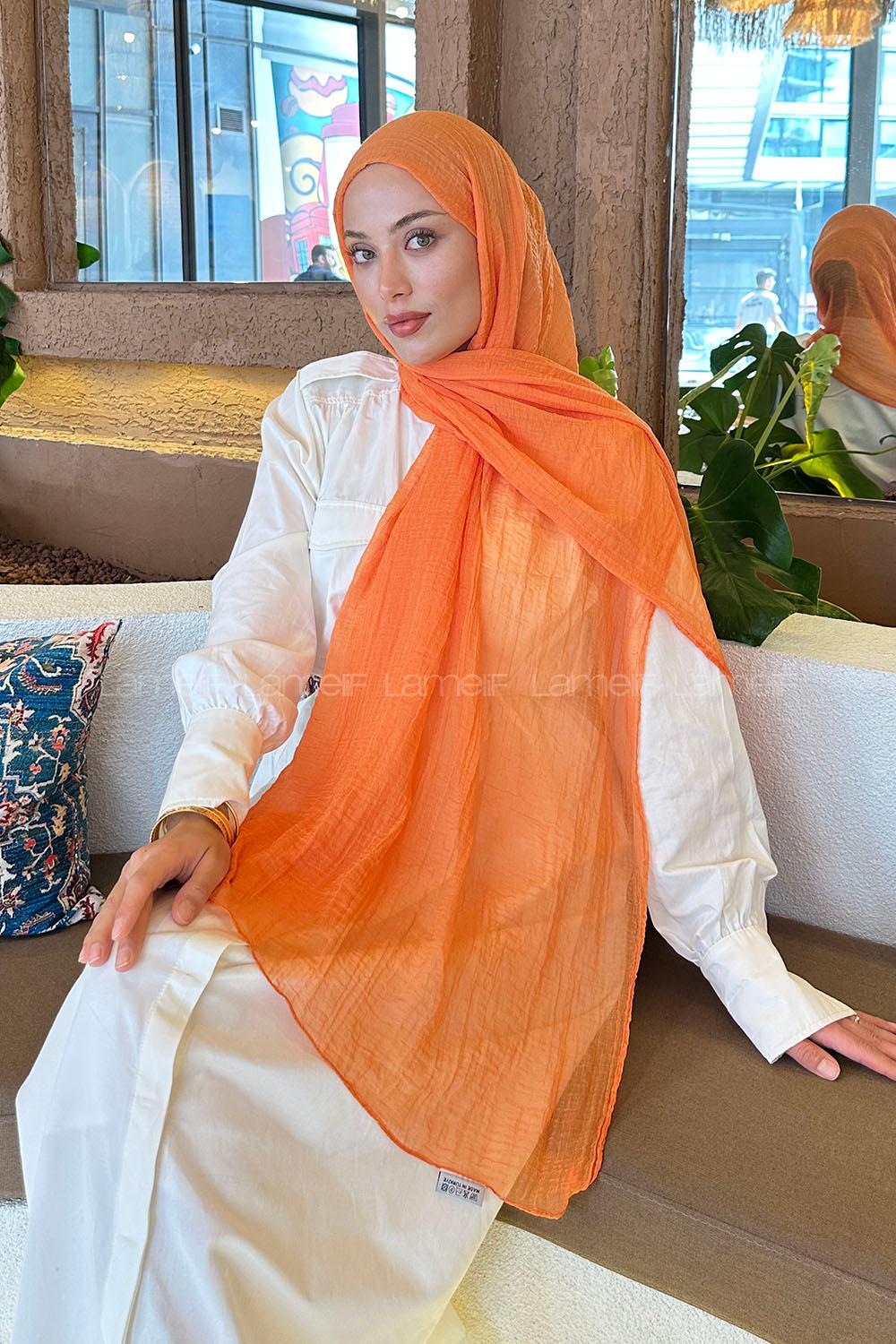 Lamelif Müslin Şal Oranj
