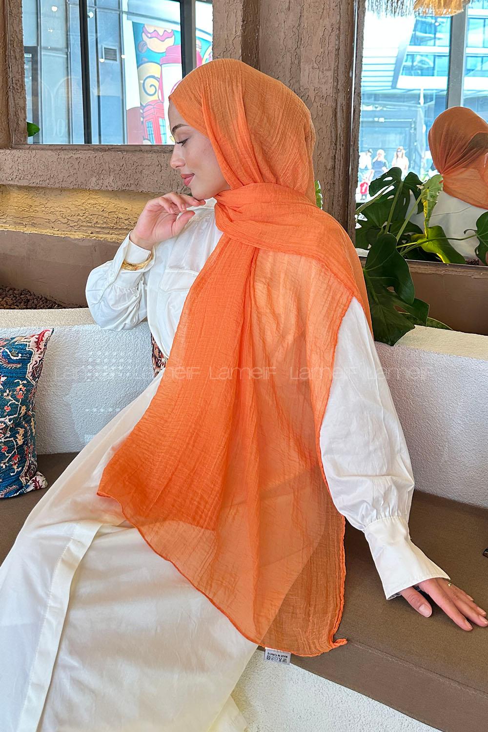 Lamelif Müslin Şal Oranj