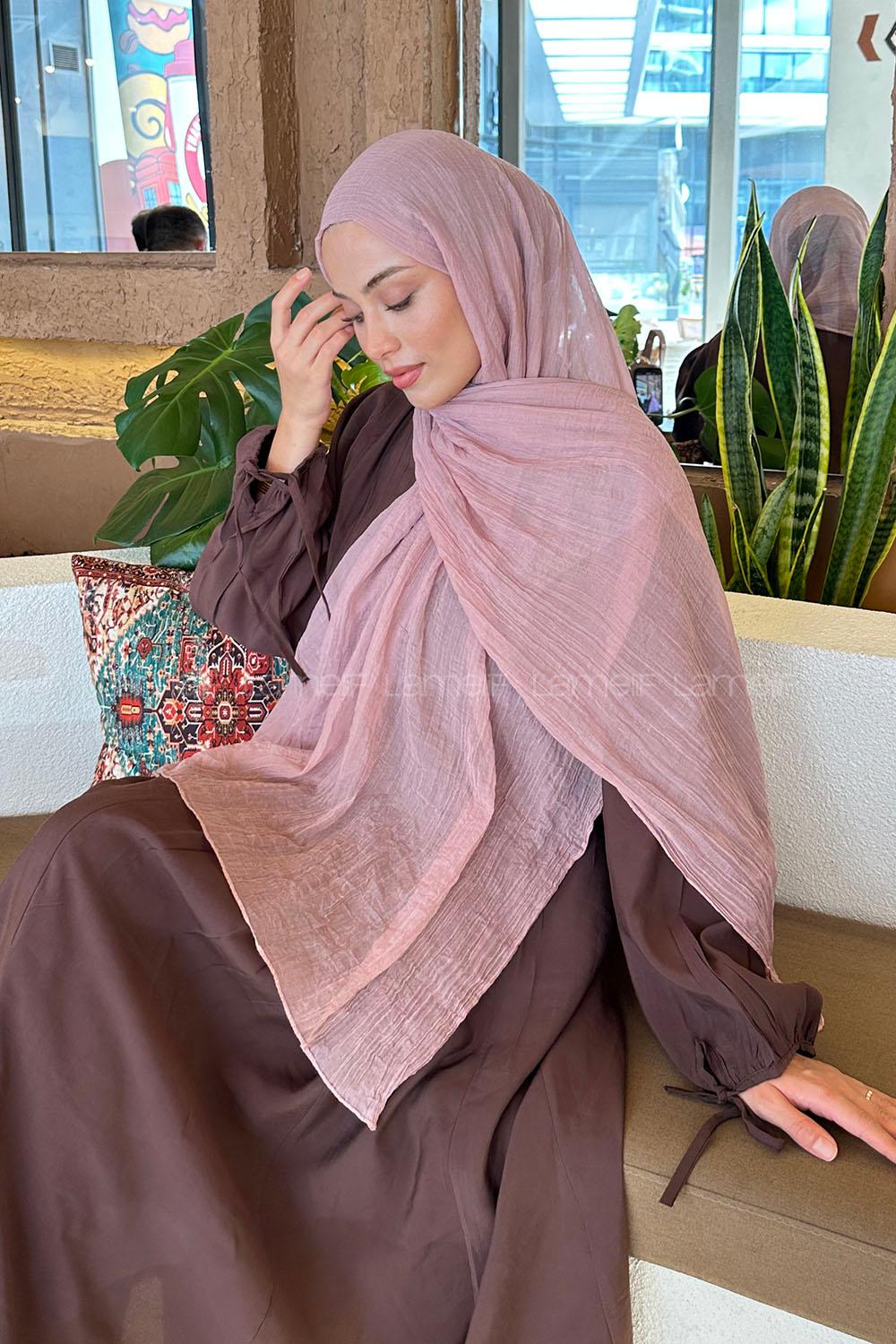 Lamelif Müslin Şal Pudra