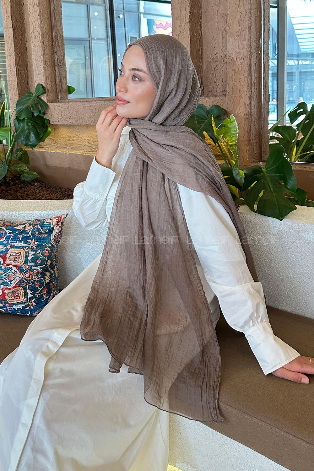 Lamelif Müslin Şal Soft Kahve