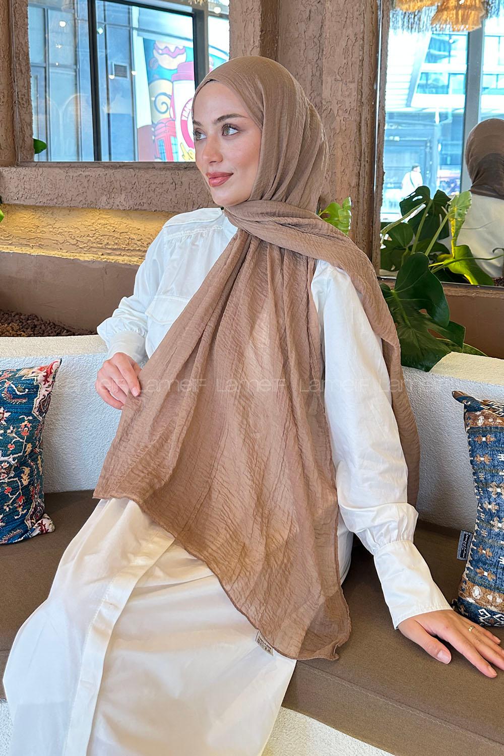 Lamelif Müslin Şal Sütlü Kahve