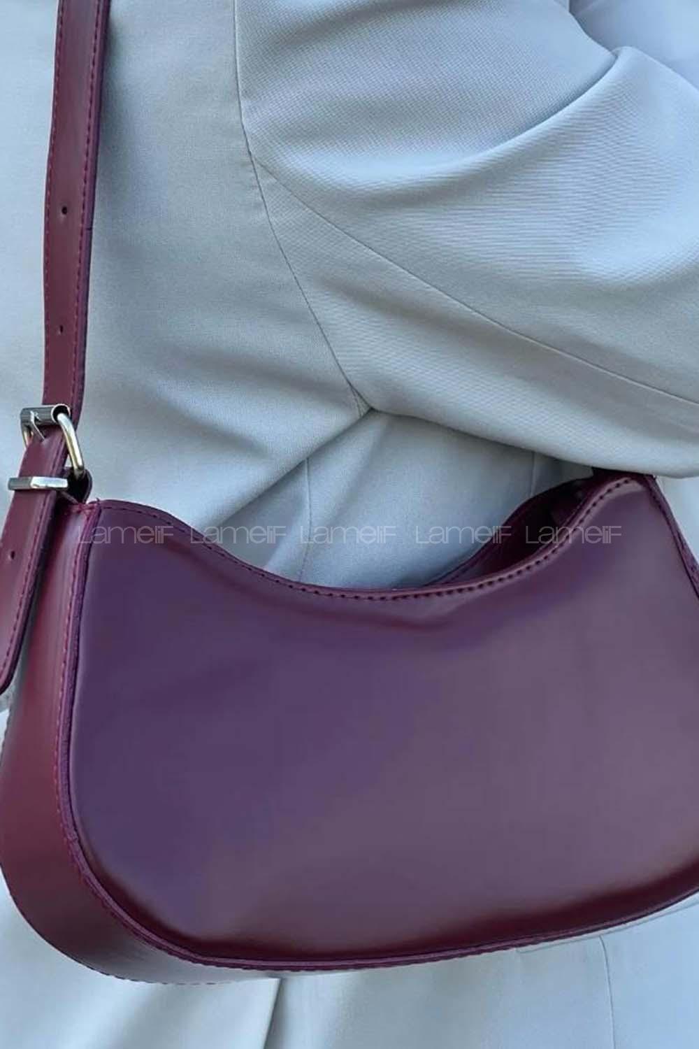 Lamelif Baget Omuz Kadın Çanta Bordo