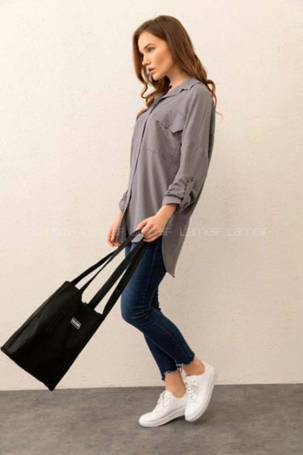 Black Without Accessories Rope Hand Bag Bag