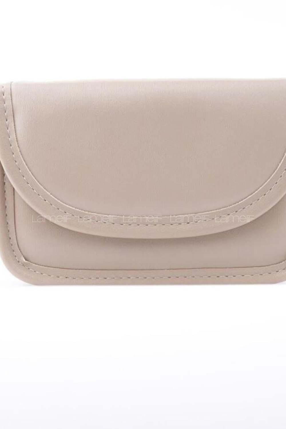 Lamelif Mini Kutu Çapraz Çanta Kadın Vizonrengi