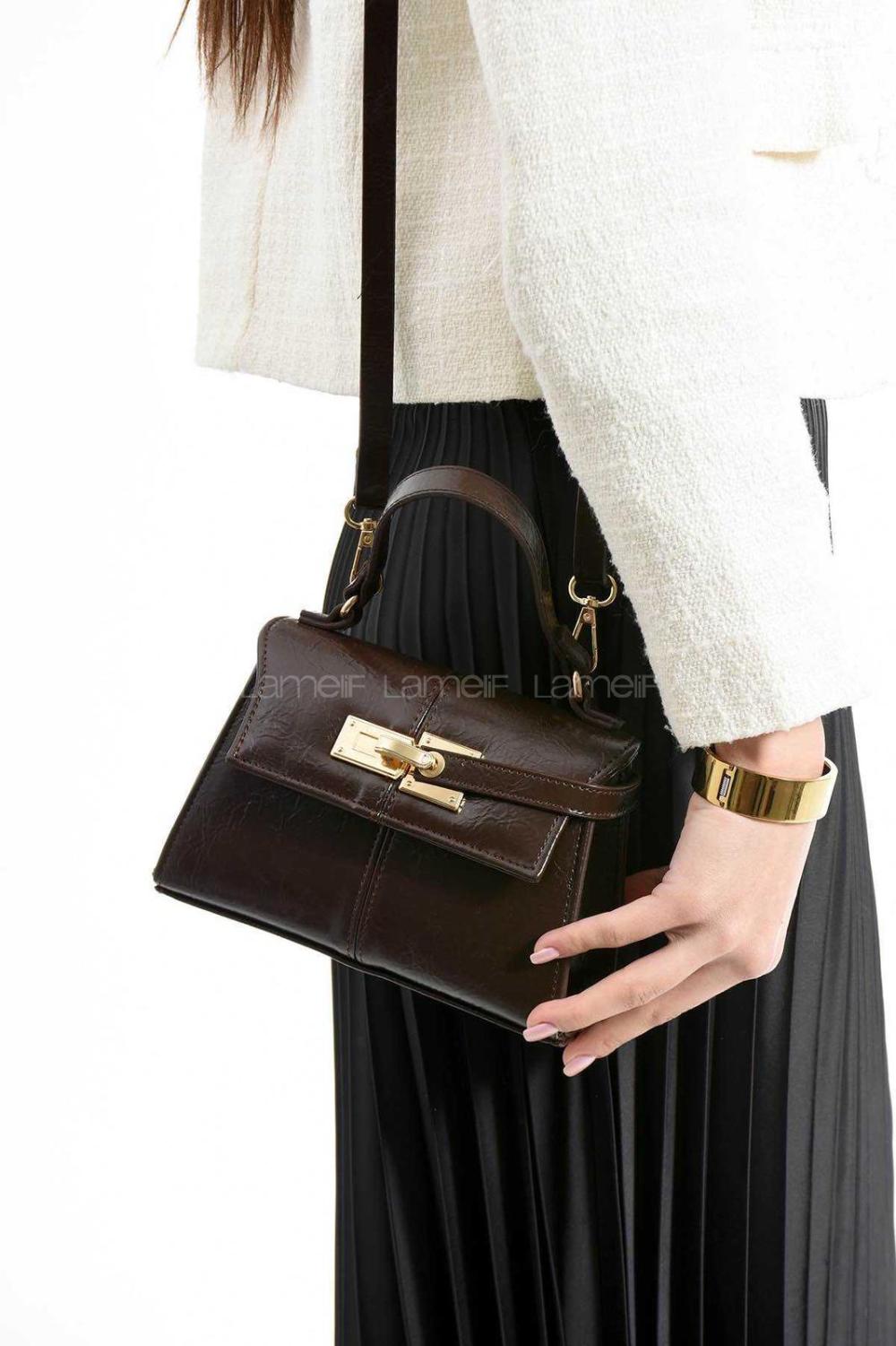 Lamelif Anastasia Model Kadın El Ve Omuz Çantası Acı Kahve