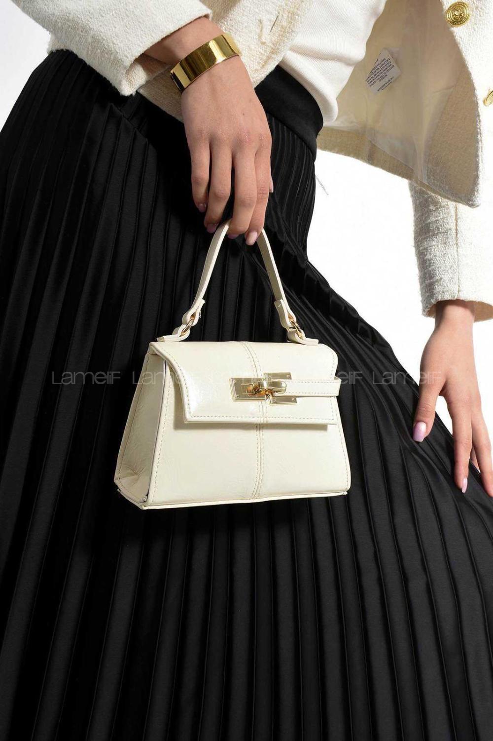 Lamelif Anastasia Model Kadın El Ve Omuz Çantası Krem