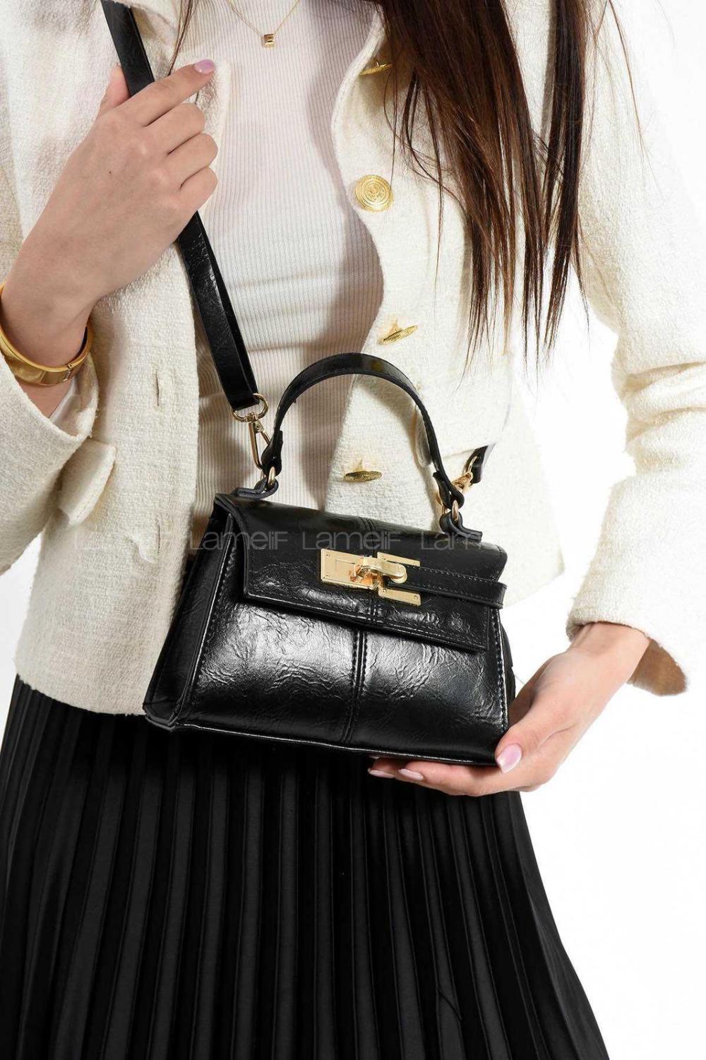 Lamelif Anastasia Model Kadın El Ve Omuz Çantası Siyah