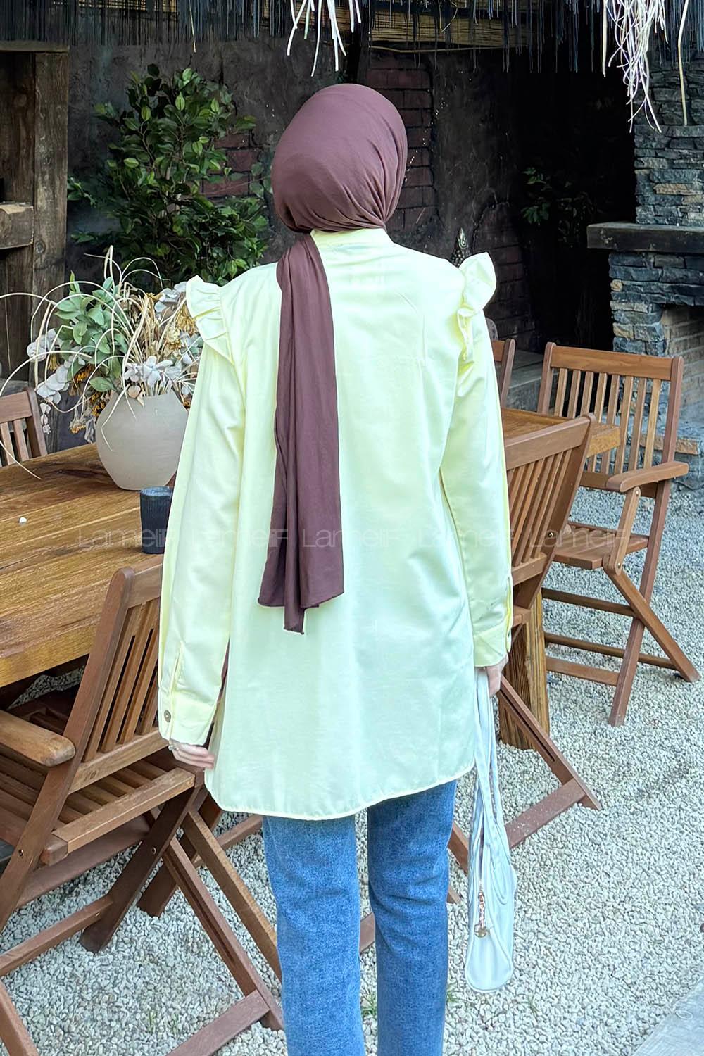 Yellow Normal Neck Cotton Fabric Unprinted Tunic