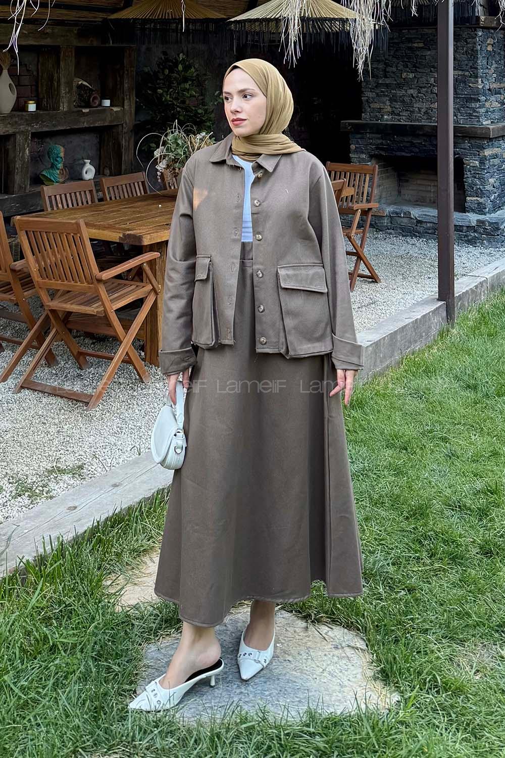  Shirt Collar Long Arm Gabardin Flare Suit