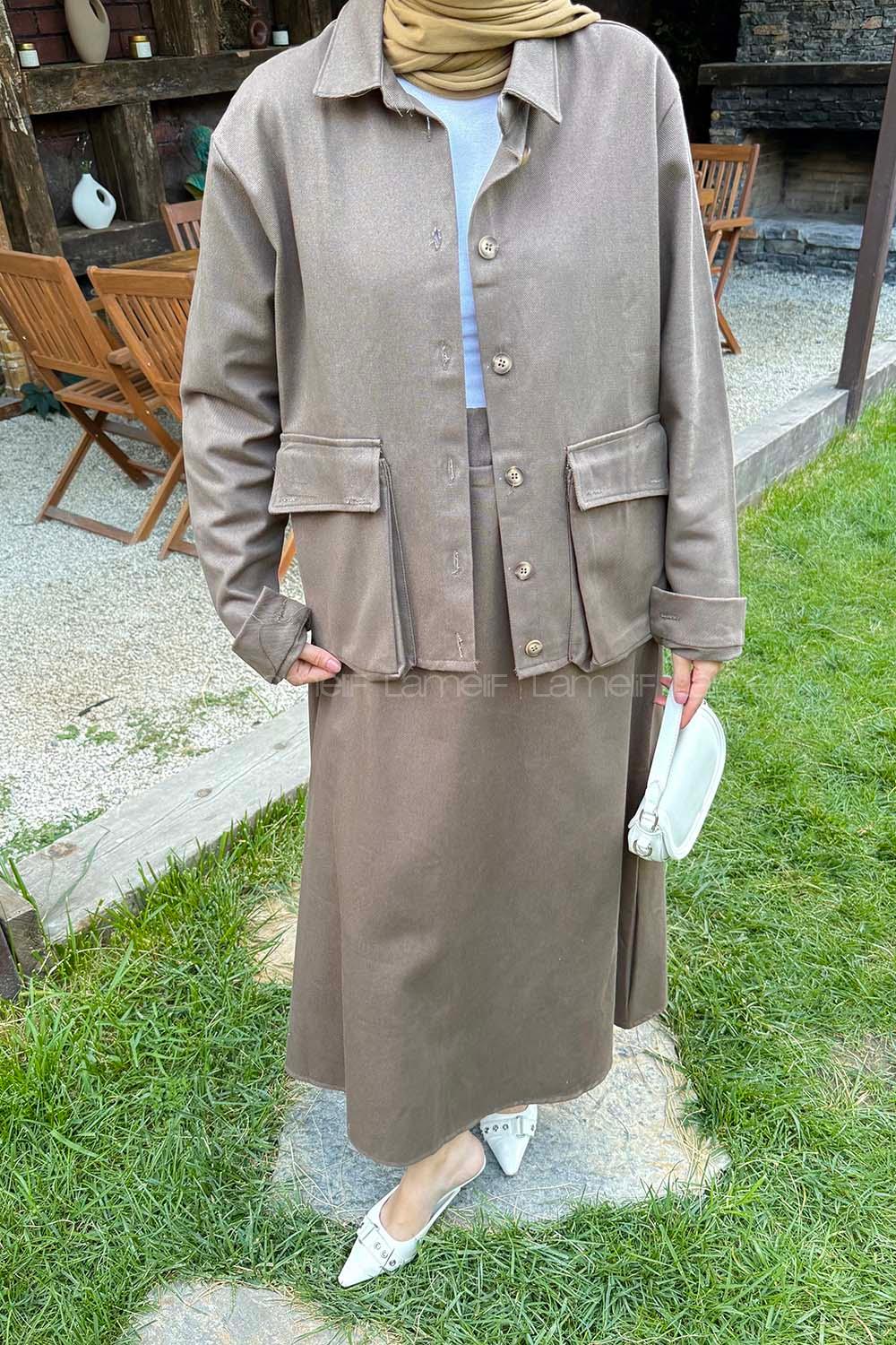  Shirt Collar Long Arm Gabardin Flare Suit