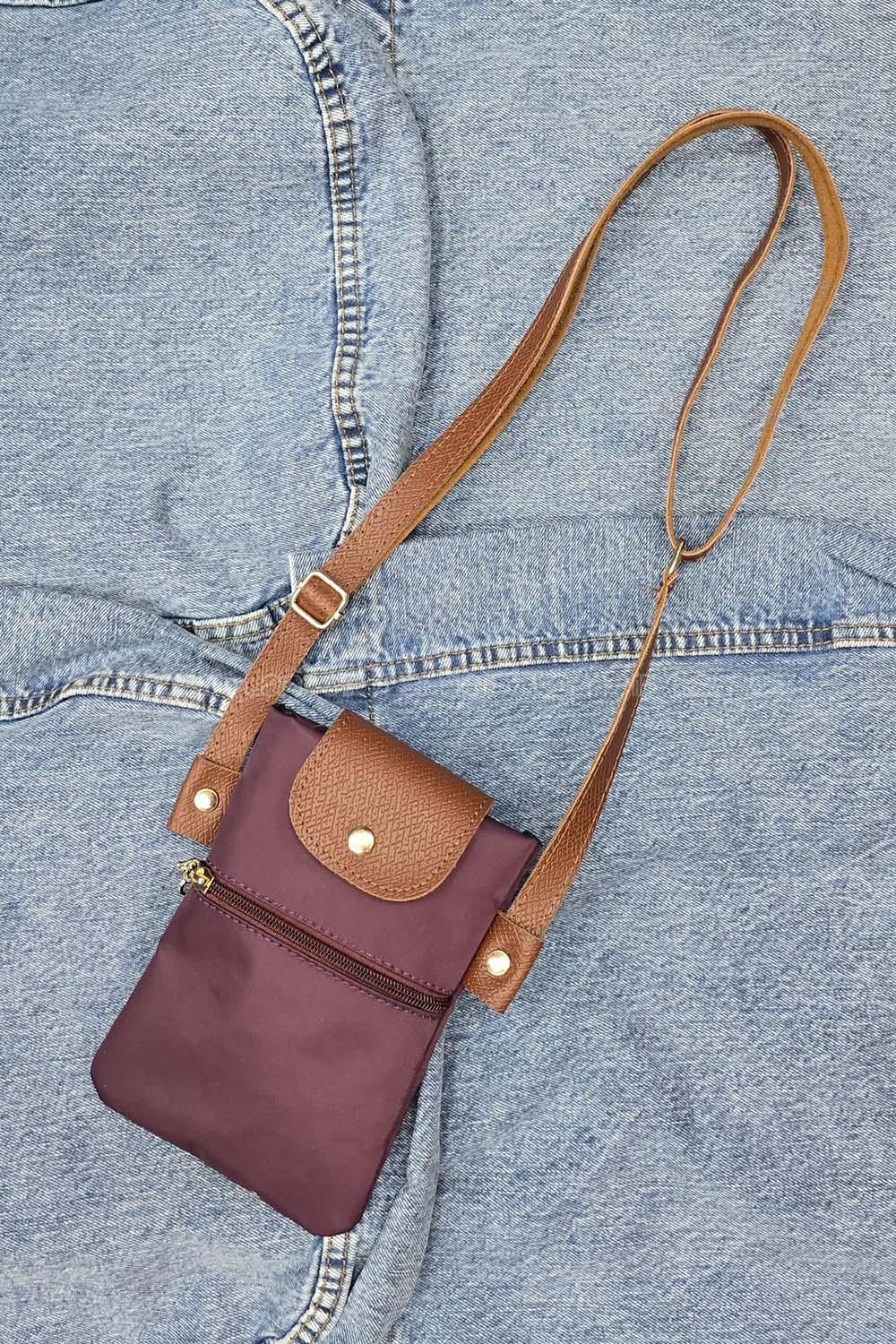 Lamelif Su Geçirmez Telefonluk Cüzdan Çanta Mor