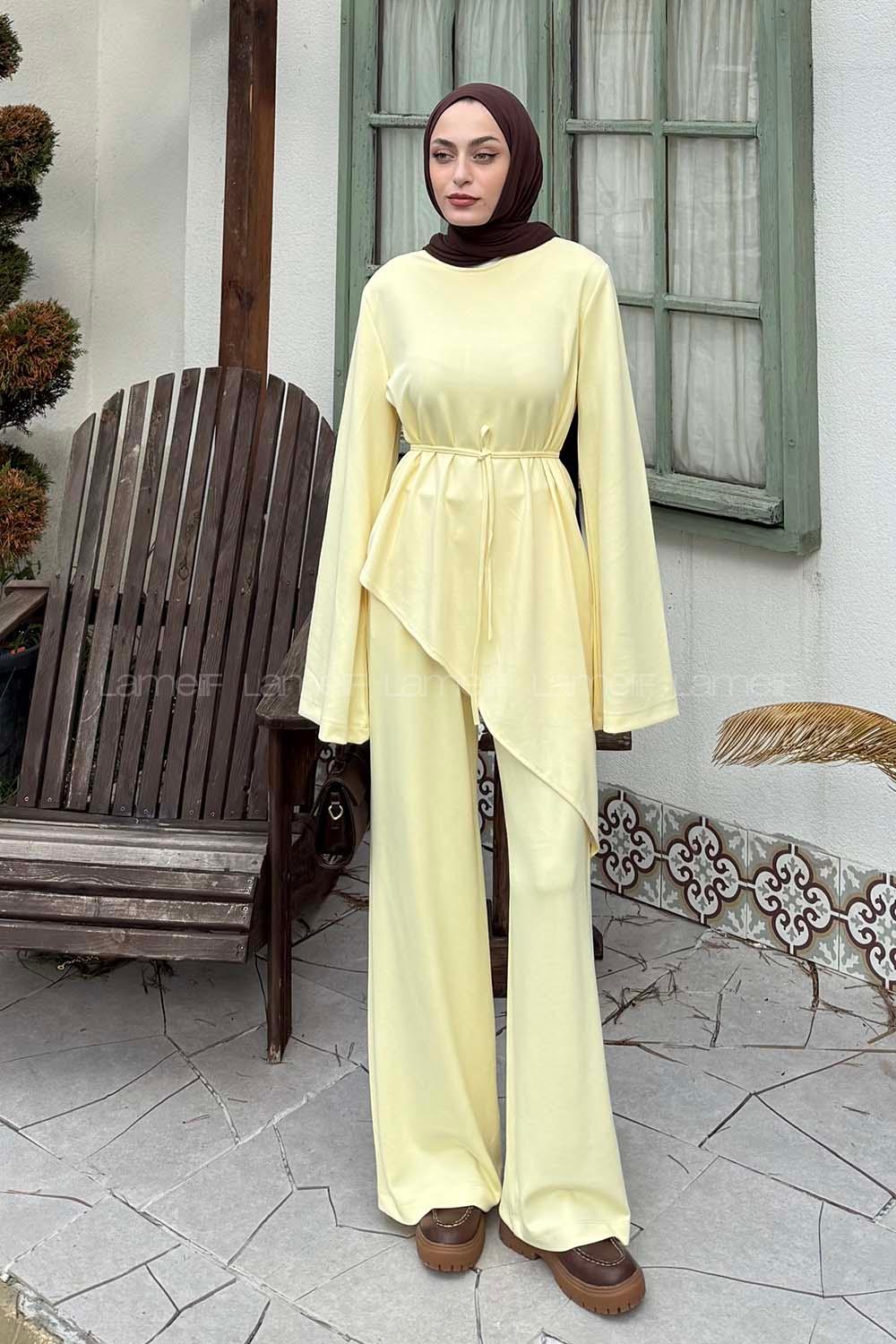 Lamelif Asimetrik Oyhso Takım Sarı