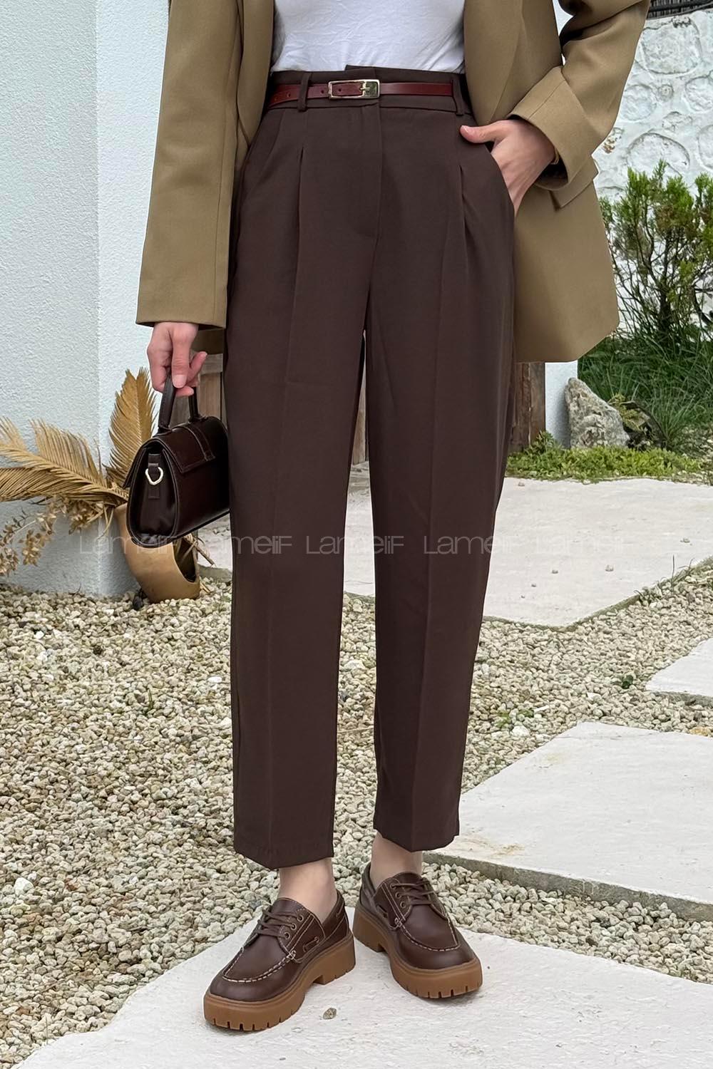 Lamelif Havuç Pantolon Acı kahve