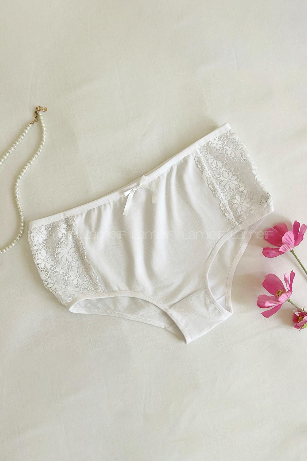 White Cotton Fabric Scanties