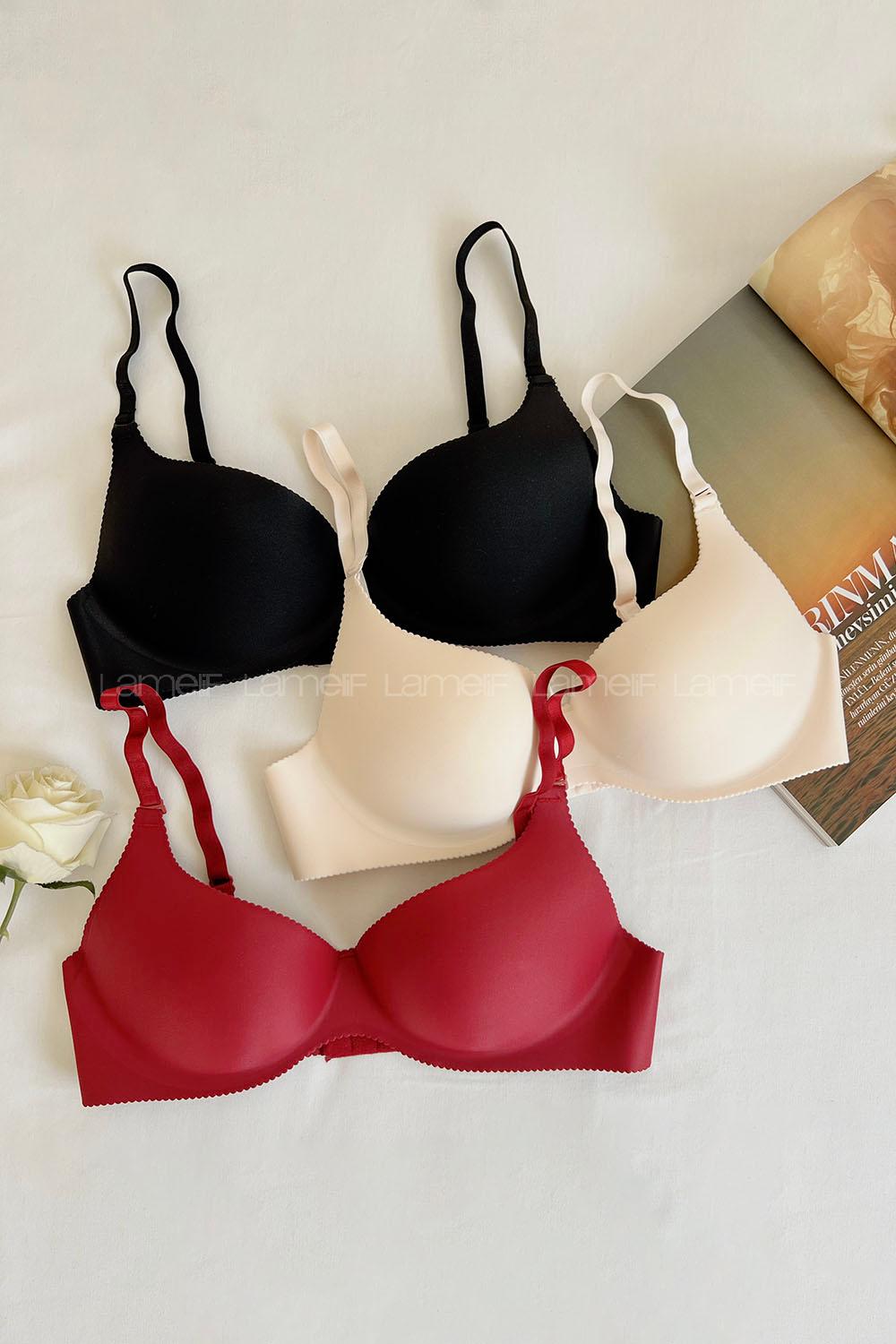 Claret Red Cotton Fabric Underwire Unsupport 