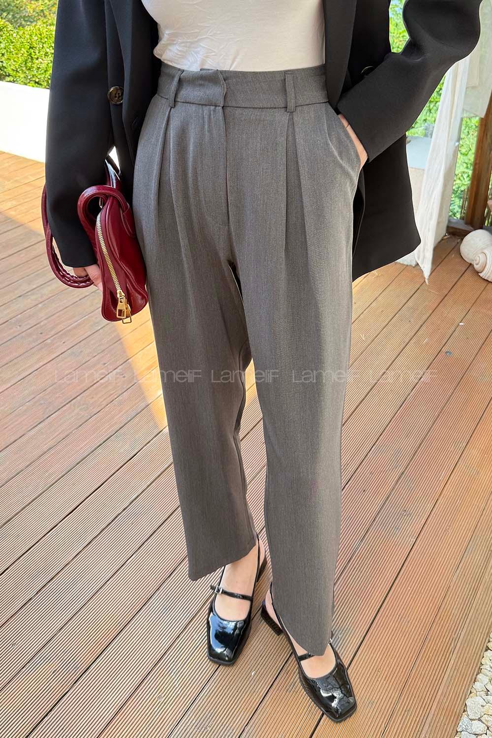 Lamelif Poliviskon Pantolon Antrasit