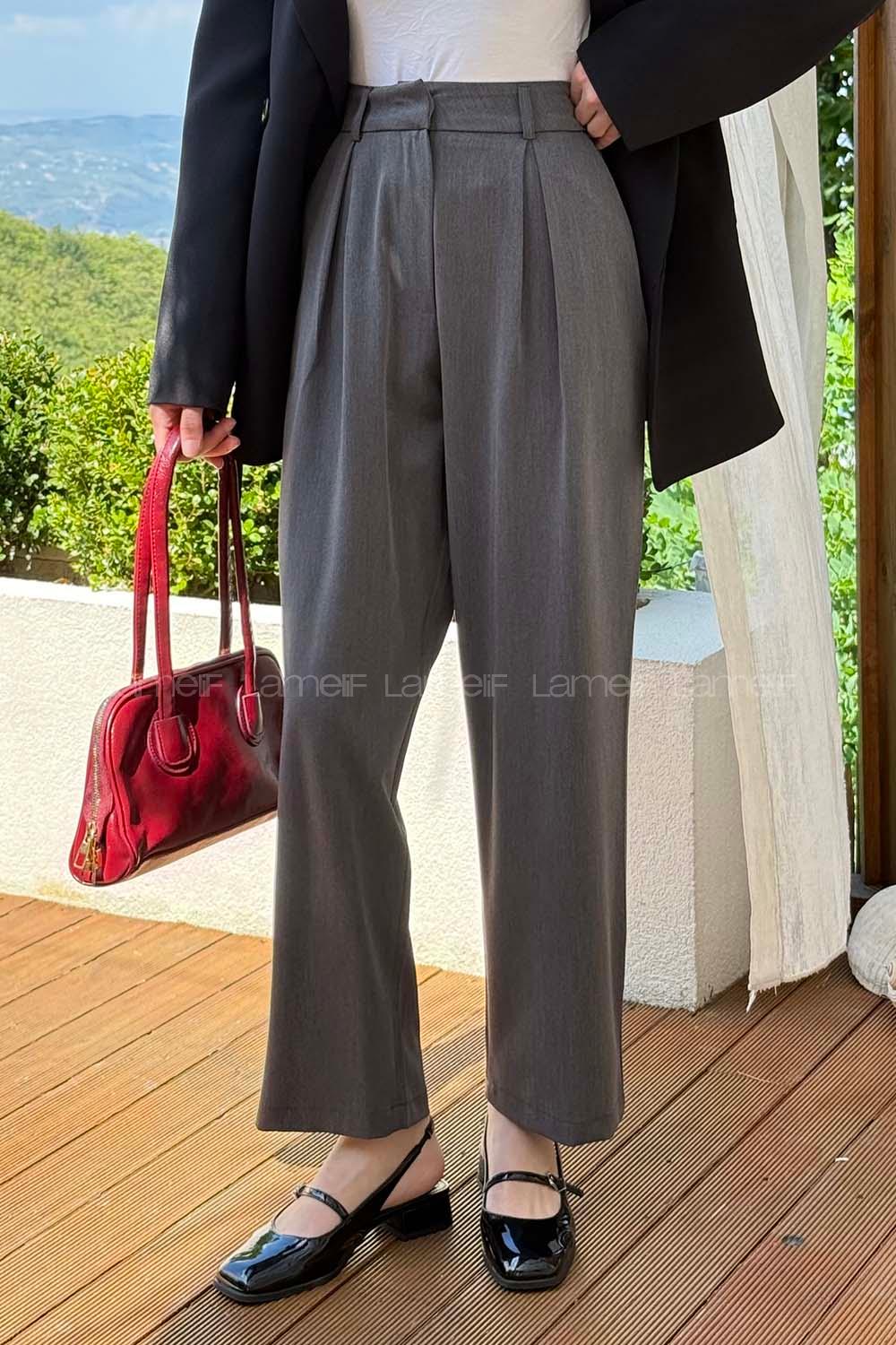 Lamelif Poliviskon Pantolon Antrasit