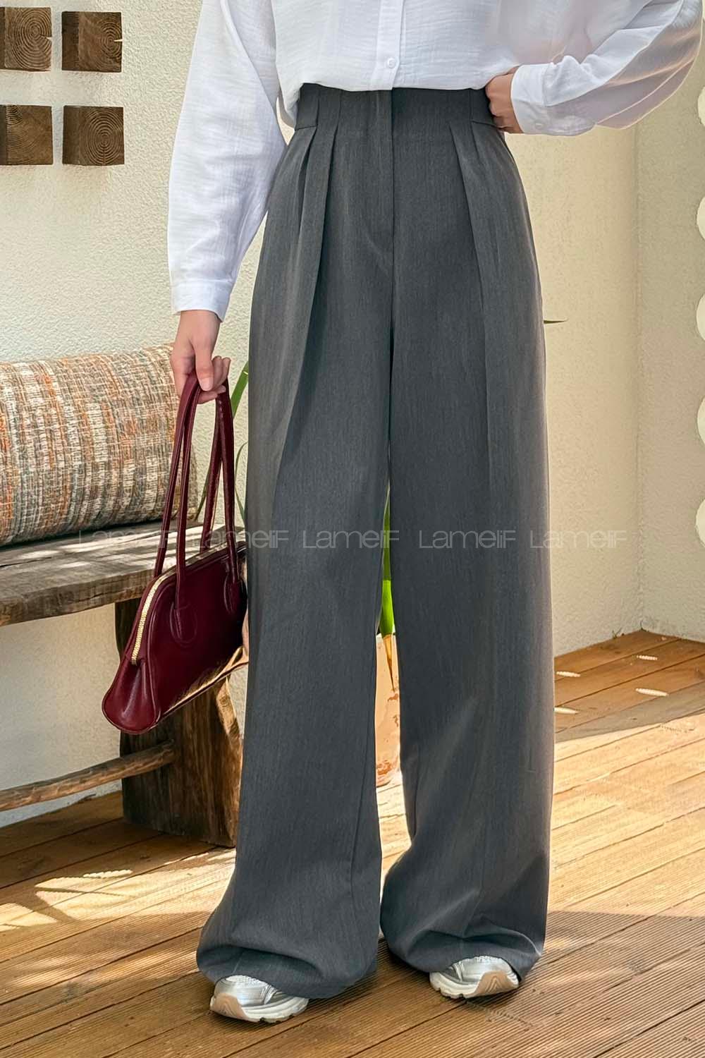 Smoked Viscose Fabric Elastan Polyester High Waist Material Pants