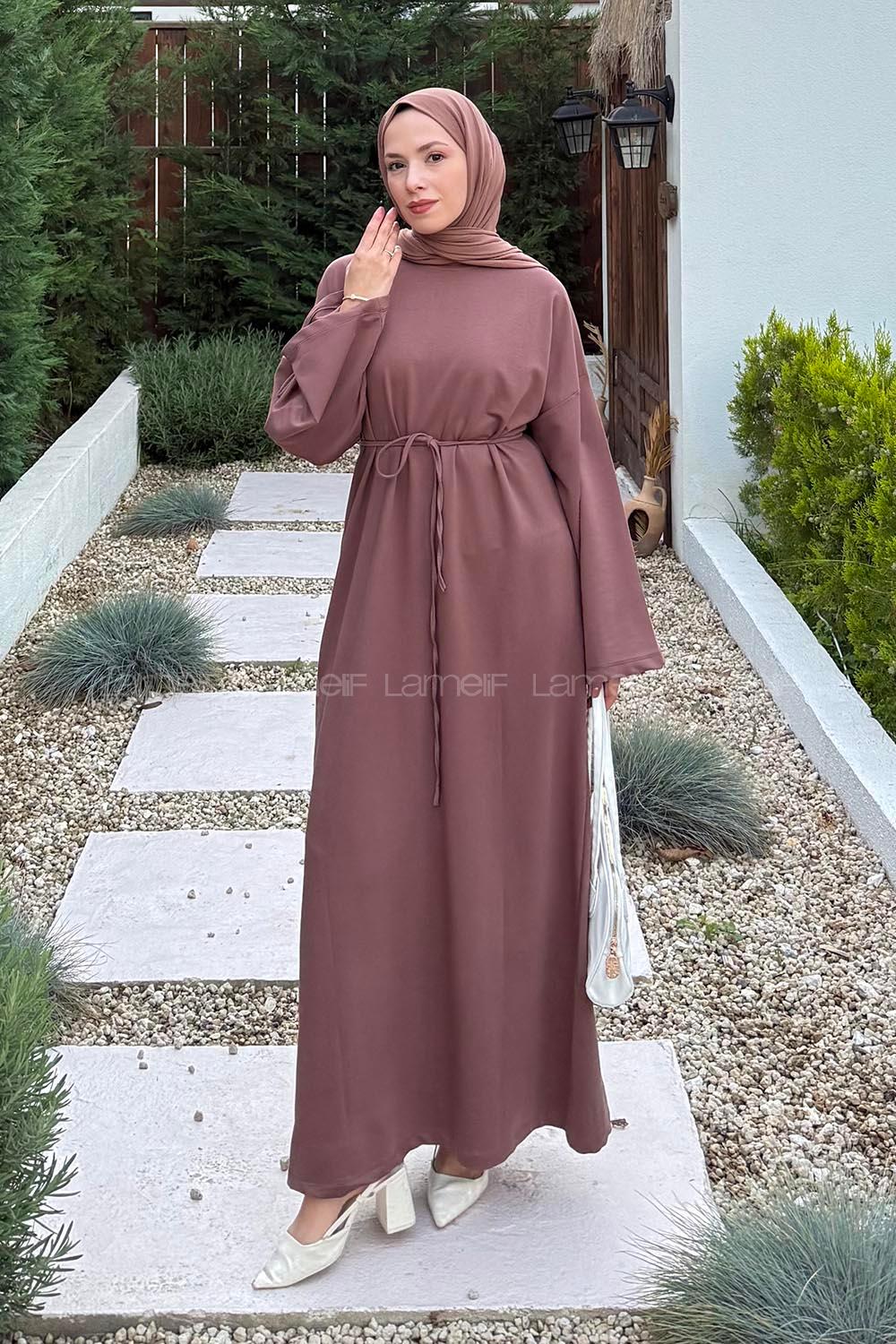 Lamelif İki İplik Oysho Elbise  Mocha mousse