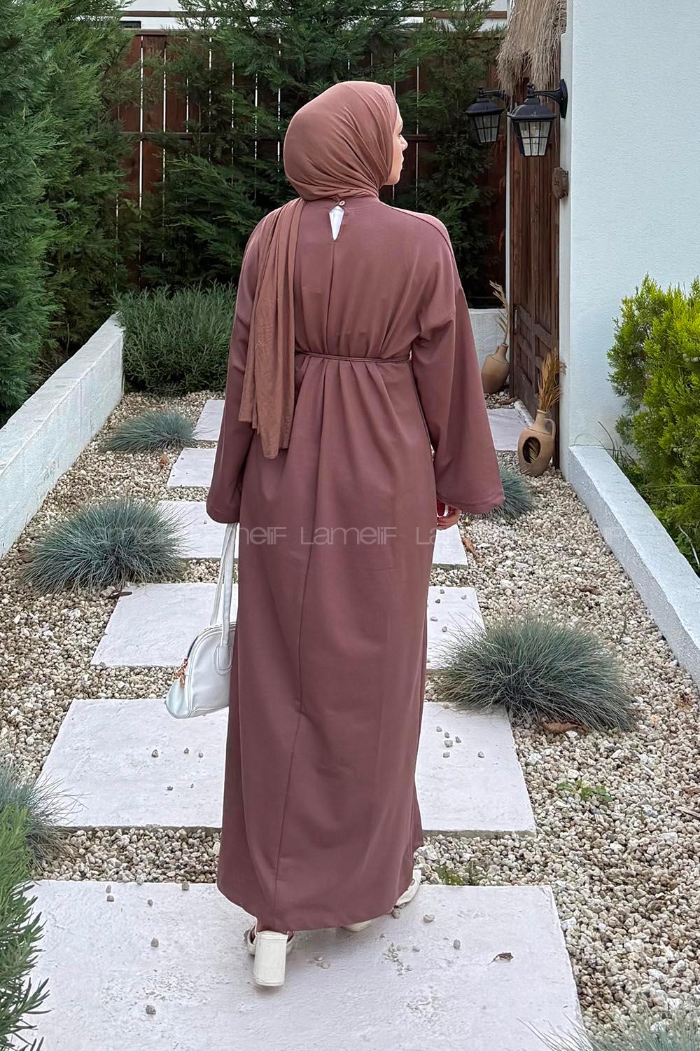 Lamelif İki İplik Oysho Elbise  Mocha mousse