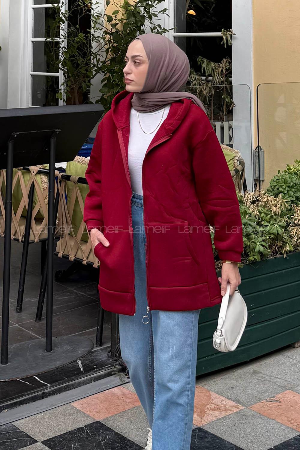 Claret Red V Neck Long Arm Knitwear Cardigan