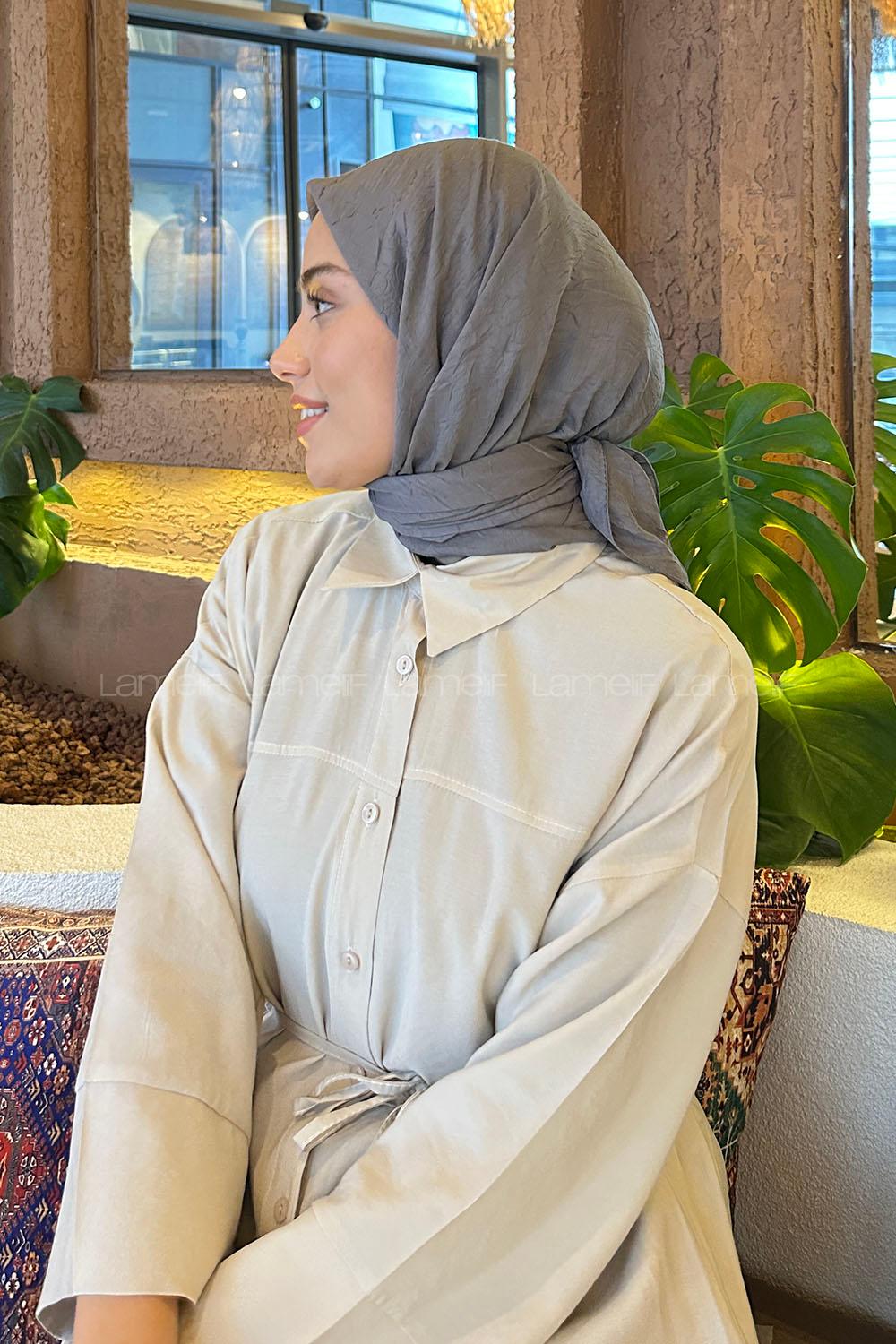 Lamelif Bambu Eşarp K oyu Gri