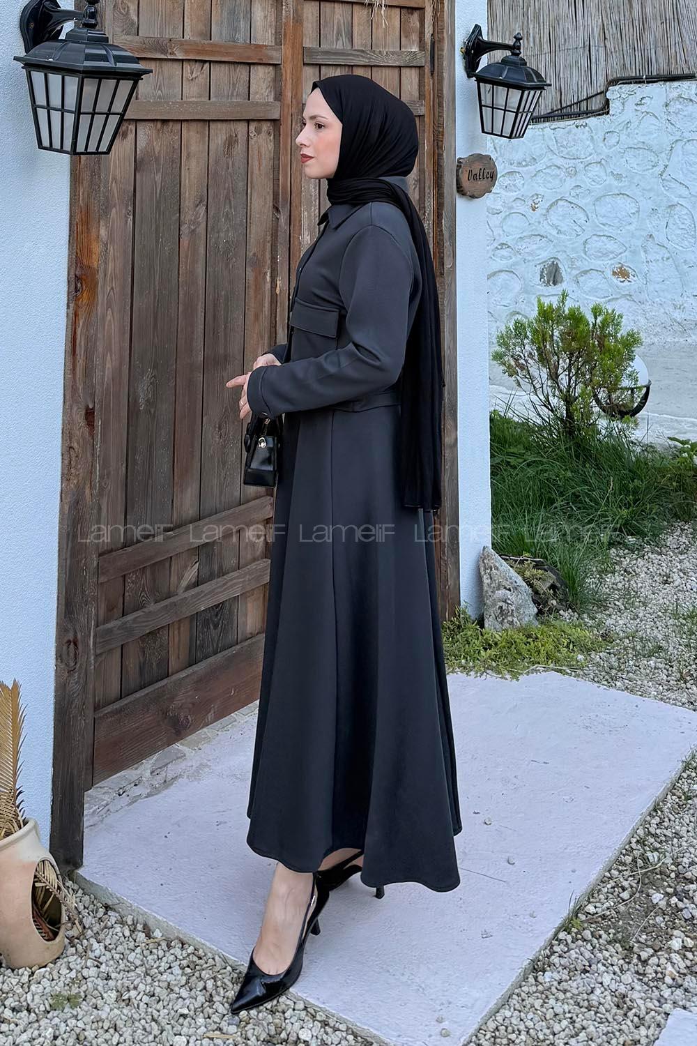 Lamelif Çıt Çıt Detaylı Oysho Takım Antrasit